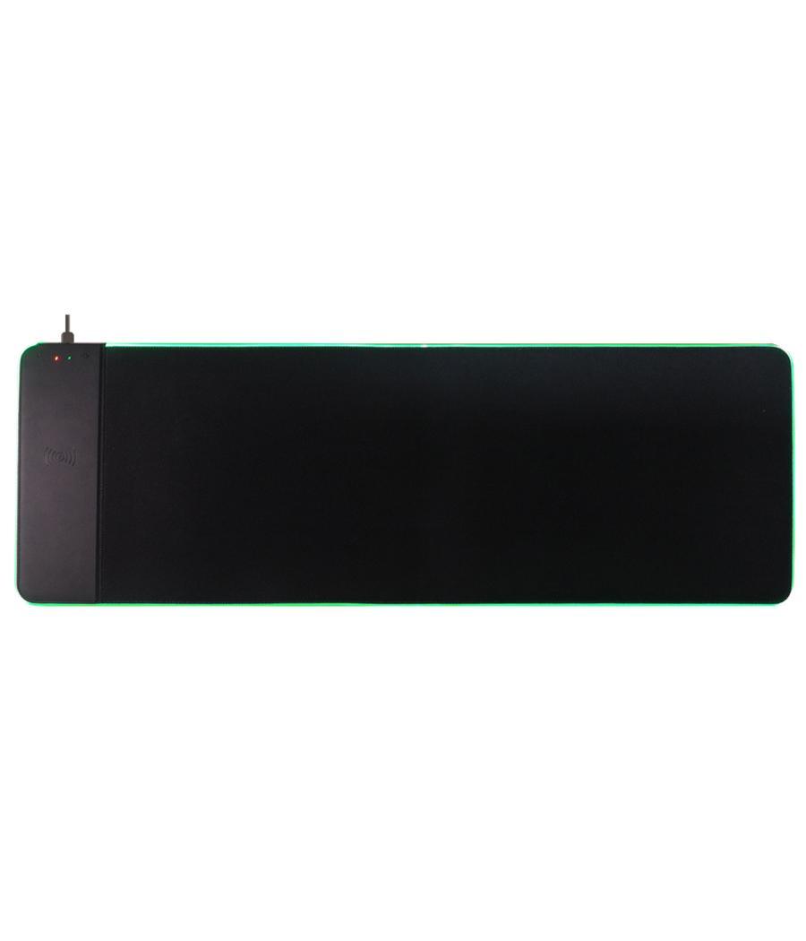 Alfombrilla para raton q-connect gaming con cargador inalambrico e iluminacion rgb color negro 800x300x4 mm
