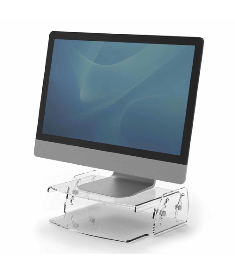 Soporte fellowes para monitor clarity ajustable 5 posiciones transparente 70x256x320 mm hasta 15 kg