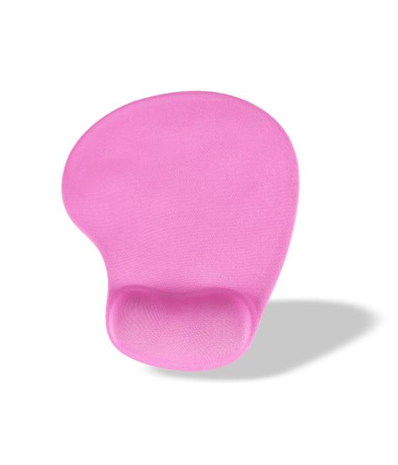 Alfombrilla para raton q-connect reposamuñecas de gel color rosa 190x230x20 mm