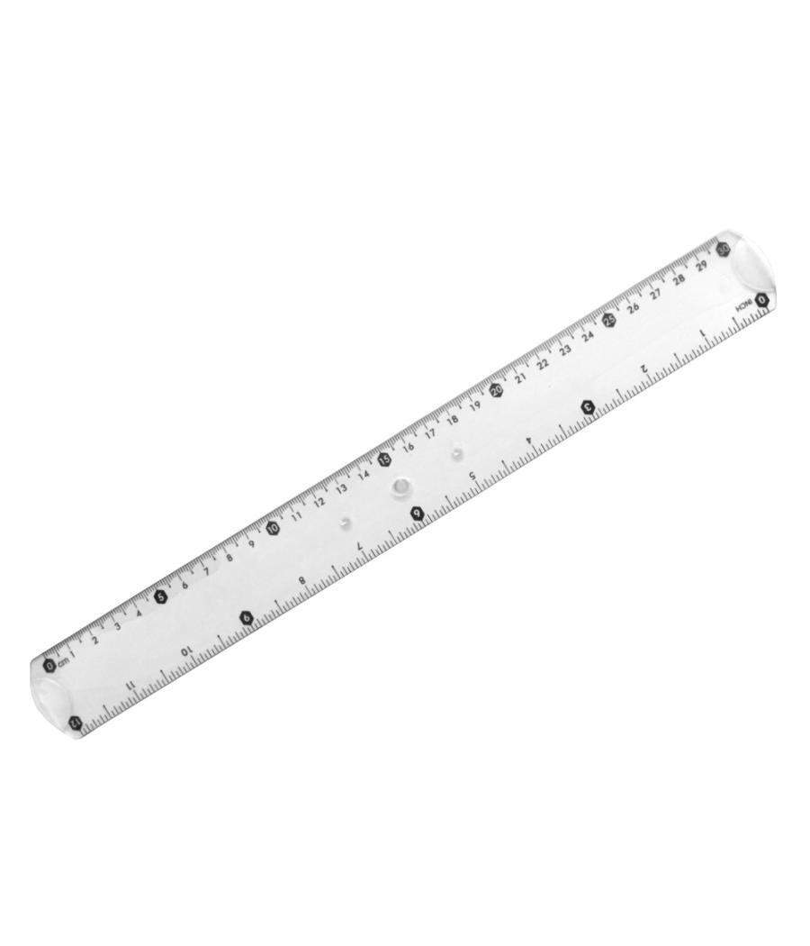 Juego escuadra 10 cm cartabón 14 cm regla 30 cm y semicirculo plástico flexible en petaca liderpapel