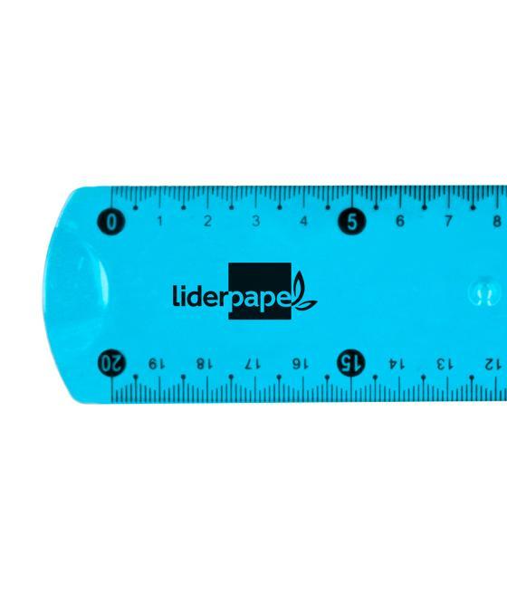 Regla liderpapel plástico flexible de 20 cm colores surtidos