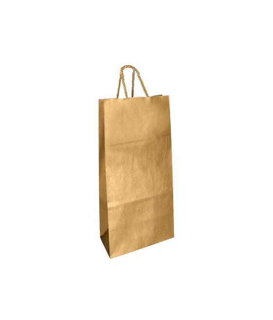 Bolsa para regalo basika para botella oro 18+8x39 cm