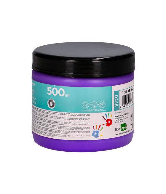 Pintura dedos liderpapel violeta tarrina de 500 cc