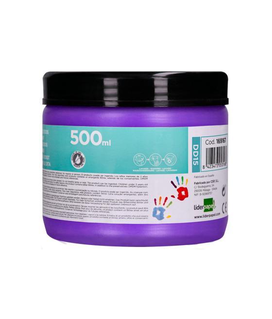 Pintura dedos liderpapel violeta tarrina de 500 cc