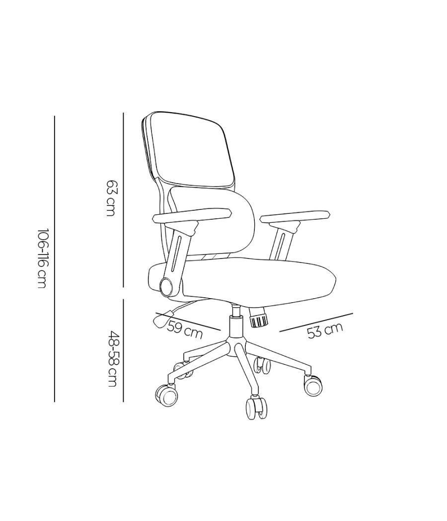 Silla q-connect oficina lucca malla base metálica alt max 1090 anc 700 prof 650 ruedas premium color blanco gris azul