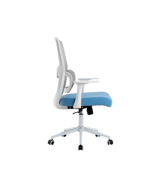 Silla q-connect oficina lucca malla base metálica alt max 1090 anc 700 prof 650 ruedas premium color blanco gris azul