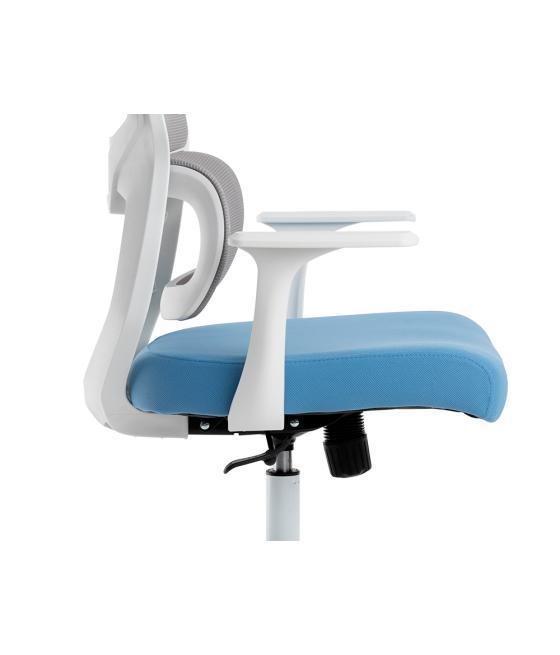 Silla q-connect oficina lucca malla base metálica alt max 1090 anc 700 prof 650 ruedas premium color blanco gris azul