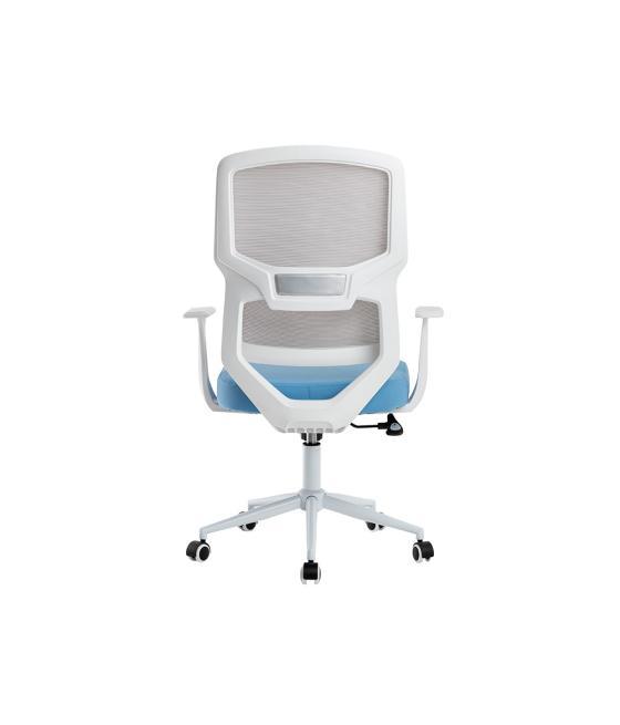 Silla q-connect oficina lucca malla base metálica alt max 1090 anc 700 prof 650 ruedas premium color blanco gris azul