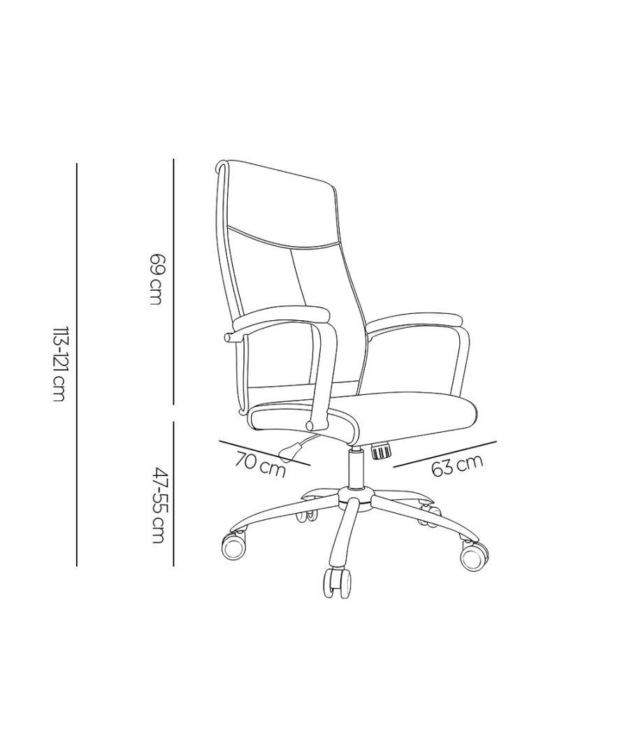 Silla q-connect dirección mode na simil piel base metálica alt max 1210 anc 630 prof 650 mm ruedas premium color negro