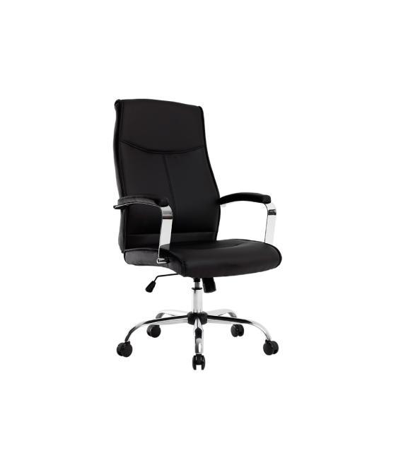 Silla q-connect dirección mode na simil piel base metálica alt max 1210 anc 630 prof 650 mm ruedas premium color negro