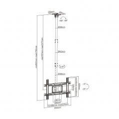 Soporte de Techo Giratorio/ Inclinable/ Extensible Aisens CT80TSE-075 para TV de 37-80'/ hasta 50kg - Imagen 5