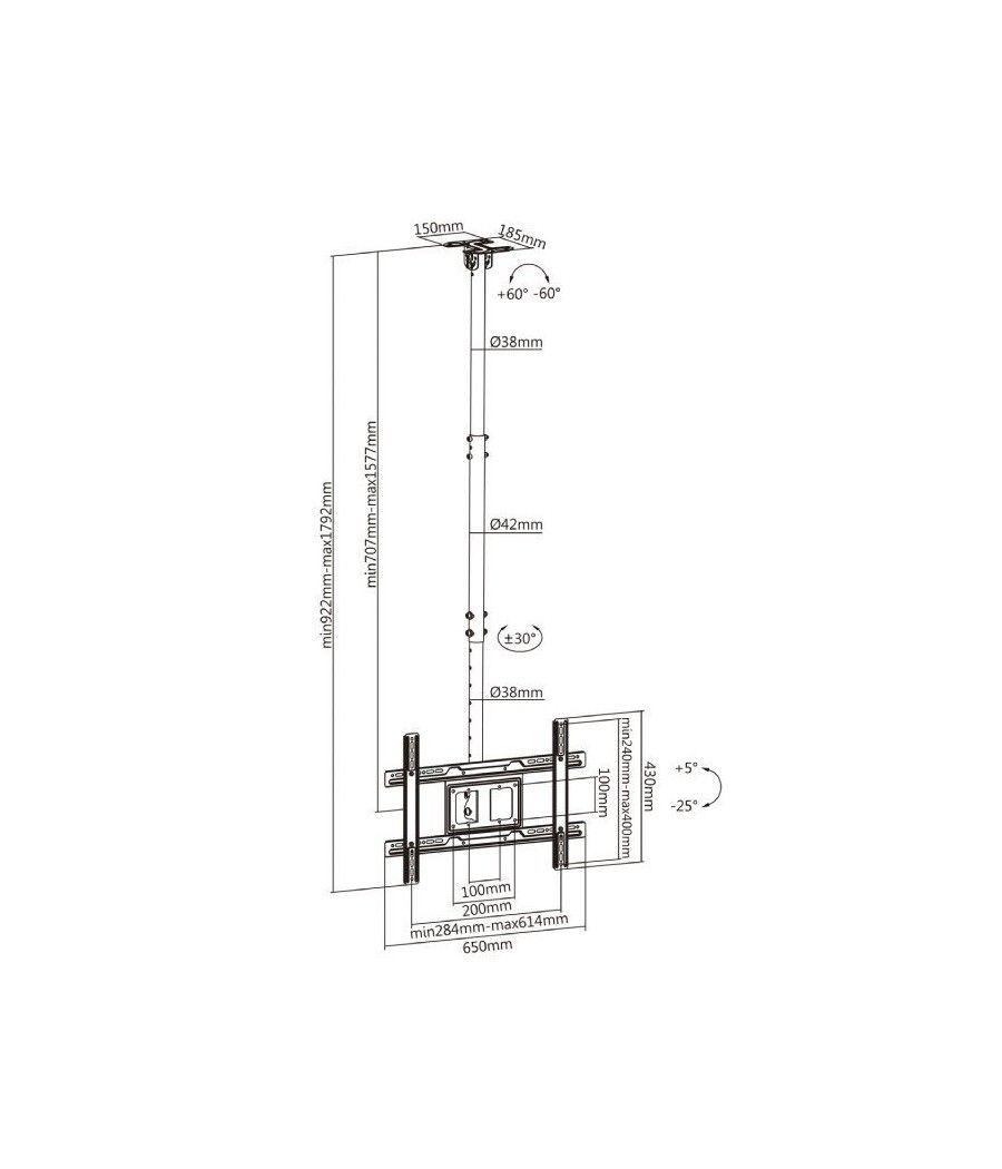 Soporte de Techo Giratorio/ Inclinable/ Extensible Aisens CT80TSE-075 para TV de 37-80'/ hasta 50kg - Imagen 5