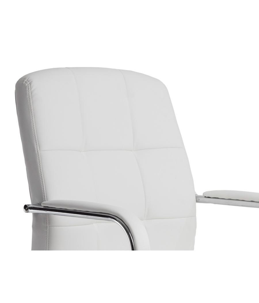 Silla q-connect escritorio pia ve simil piel base metálica alt max 1050 anc 610 prof 680 color blanco