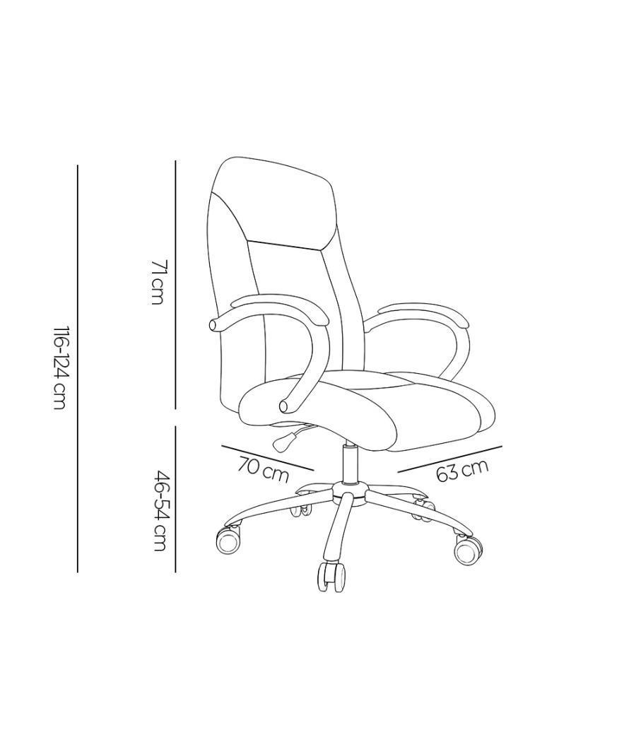 Silla q-connect dirección vero na simil piel base metálica alt max 1210 anc 650 prof 730 mm ruedas premium color negro