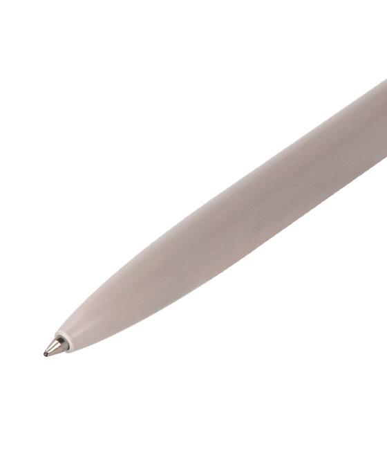 Bolígrafo belius rocket b aluminio color minimalista gris tinta azul caja cilindrica