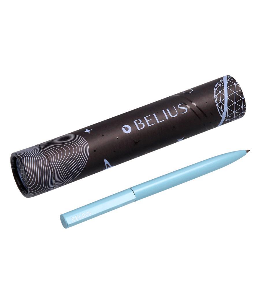 Bolígrafo belius rocket b aluminio color minimalista azul tinta azul caja cilindrica