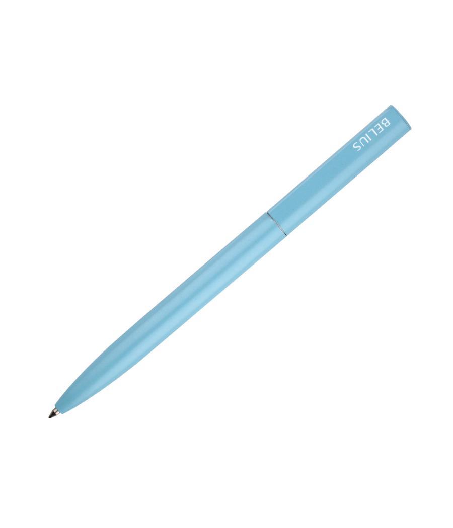 Bolígrafo belius rocket b aluminio color minimalista azul tinta azul caja cilindrica