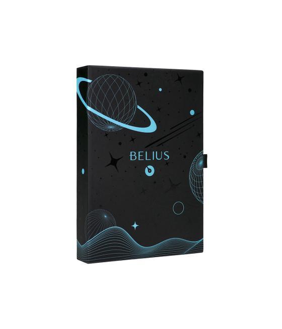 Pluma y funda de similpiel belius space b color minimalista azul tinta azul caja de diseño