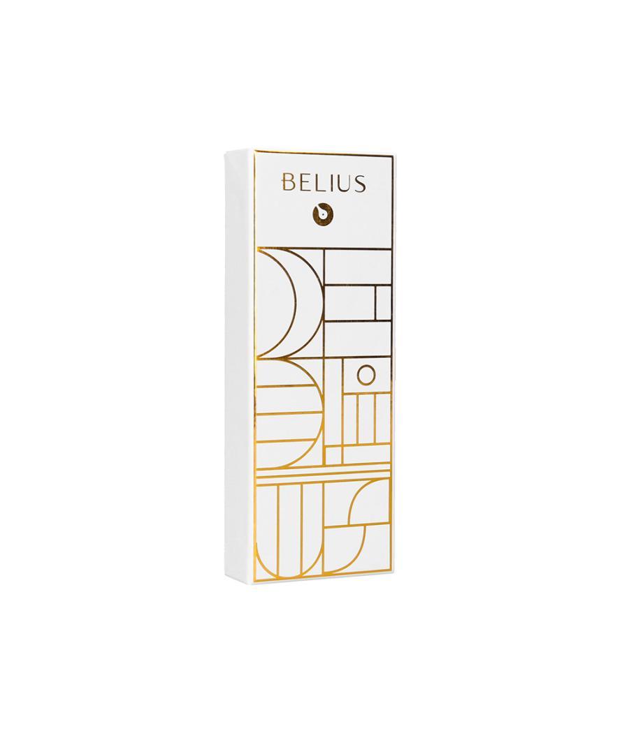 Roller belius carte blanche color blanco y dorado tinta negra caja de diseño