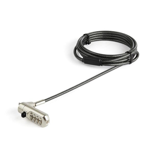 StarTech.com Cable de 2m de Seguridad para Ordenador Portátil - con Candado - para Ranura Nano - de Combinación