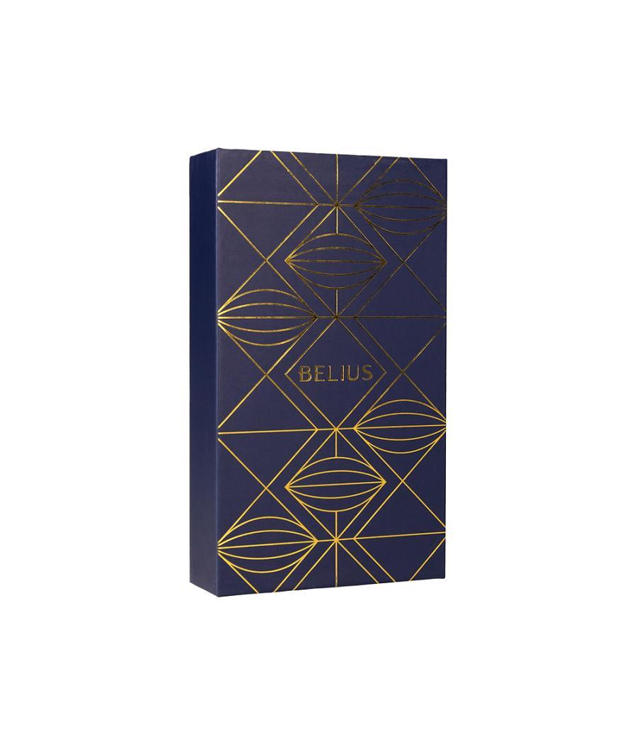 Pluma y estuche belius soiree color art deco azul marino y dorado tinta azul caja de diseño