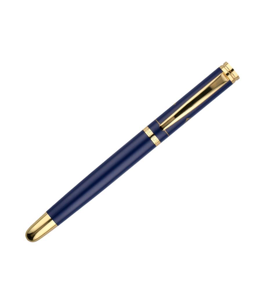 Pluma y estuche belius soiree color art deco azul marino y dorado tinta azul caja de diseño