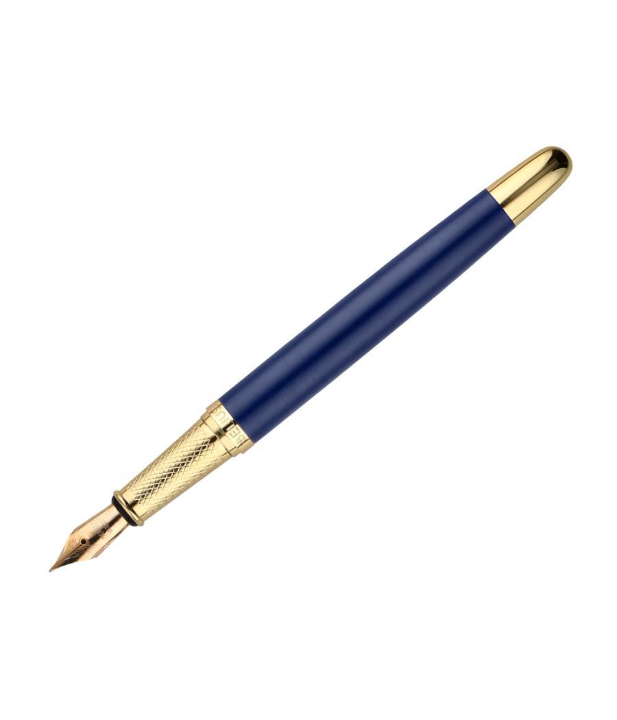 Pluma y estuche belius soiree color art deco azul marino y dorado tinta azul caja de diseño