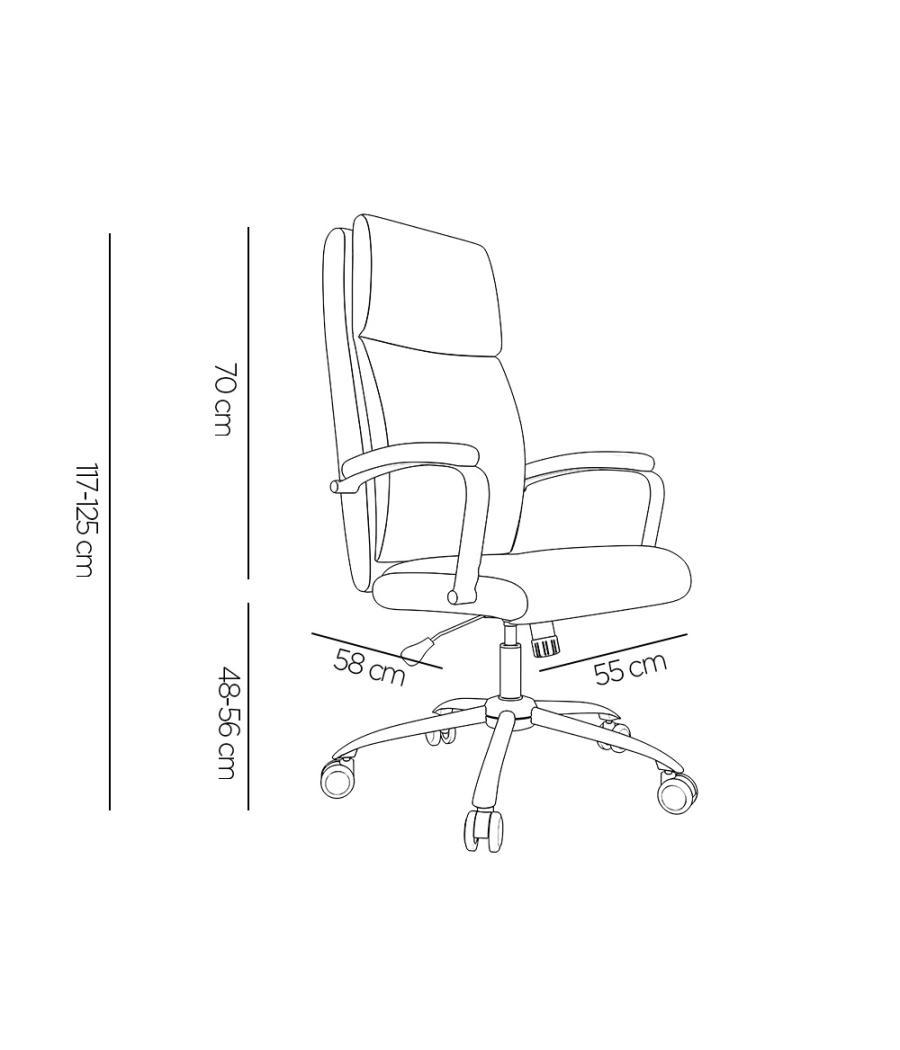 Silla dirección q-connect leo respaldo alto regulable en altura 1170 + 80 mm alto ancho 650 mm profundidad 700