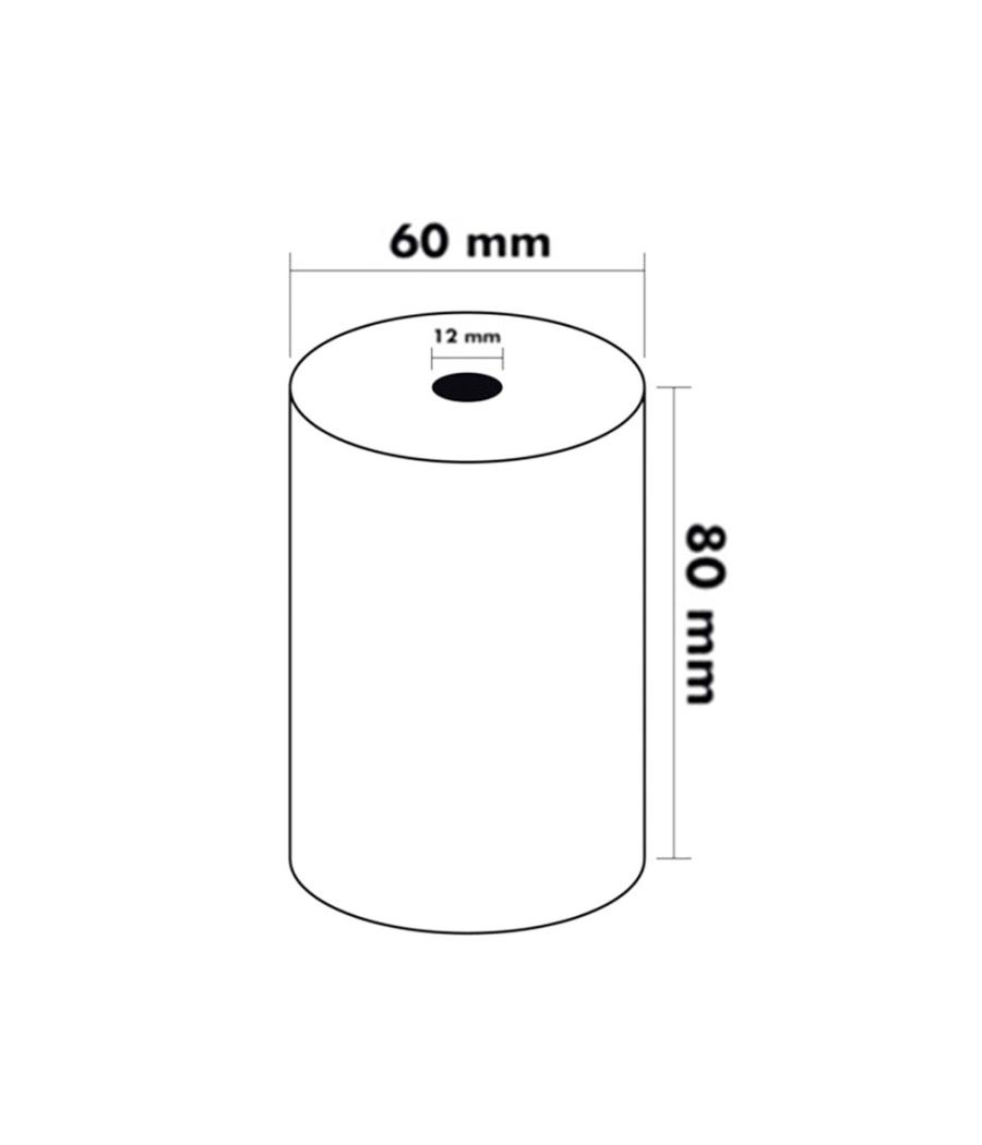 Rollo sumadora termico q-connect 80 mm ancho x 60 mm diametro sin bisfenol a papel de 70 g/m2