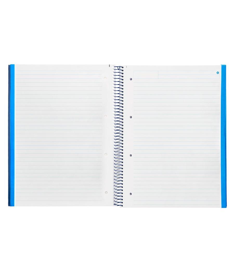 Cuaderno espiral navigator a4 micro tapa forrada 120h 80gr horizontal 5 bandas 4 taladros color azul marino