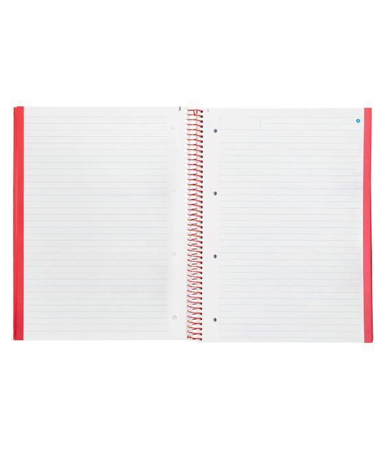 Cuaderno espiral navigator a4 micro tapa forrada 80h 80gr horizontal 1 banda color rojo