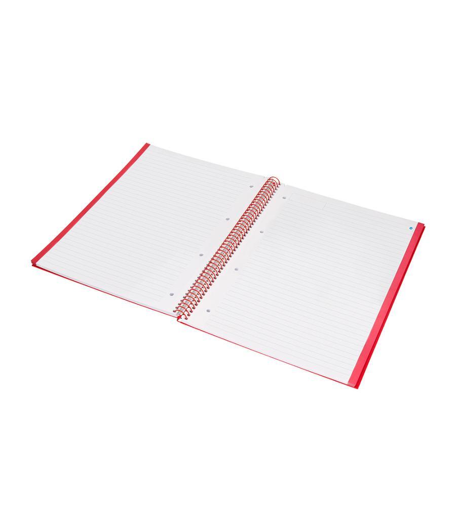 Cuaderno espiral navigator a4 micro tapa forrada 80h 80gr horizontal 1 banda color rojo