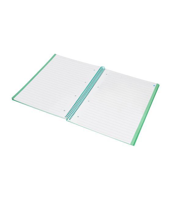 Cuaderno espiral navigator a4 micro tapa forrada 80h 80gr horizontal 1 banda color menta