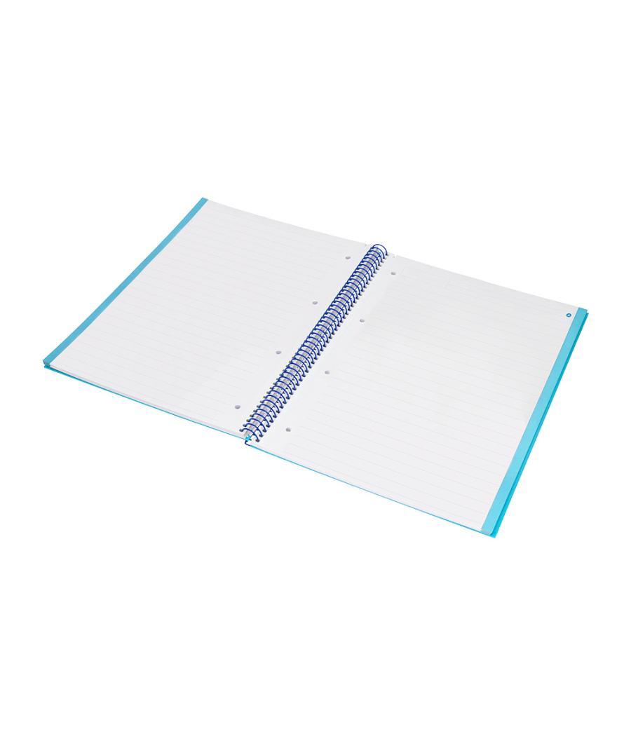 Cuaderno espiral navigator a4 micro tapa forrada 80h 80gr horizontal 1 banda color celeste