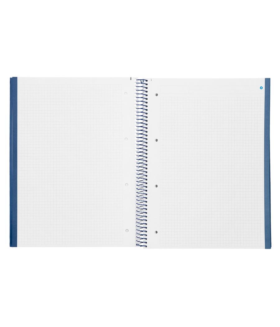 Cuaderno espiral navigator a4 micro tapa forrada 80h 80gr cuadro 5mm una banda color azul marino