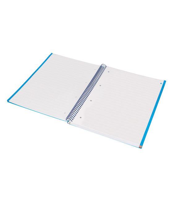 Cuaderno espiral navigator a4 micro tapa forrada 120h 80gr horizontal 5 banda 4 taladros color celeste