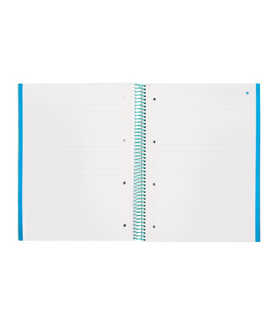 Cuaderno espiral navigator a4 micro tapa forrada 120h 80gr horizontal 5 banda 4 taladros color menta