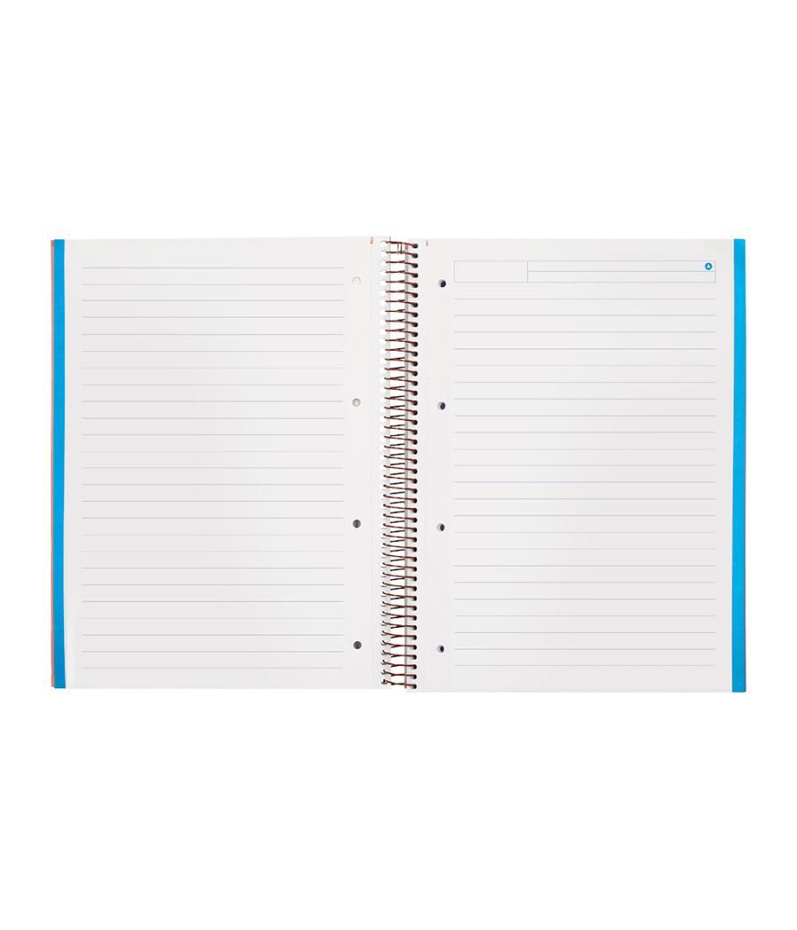 Cuaderno espiral navigator a4 micro tapa forrada 120h 80gr horizontal 5 banda 4 taladros color rosa