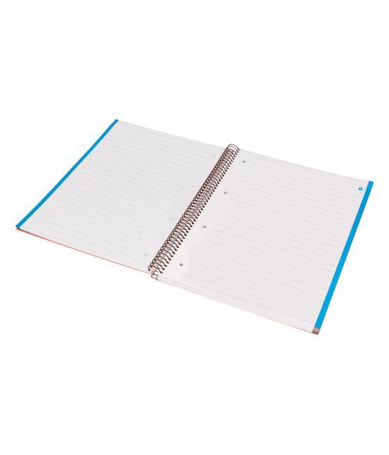 Cuaderno espiral navigator a4 micro tapa forrada 120h 80gr horizontal 5 banda 4 taladros color rosa