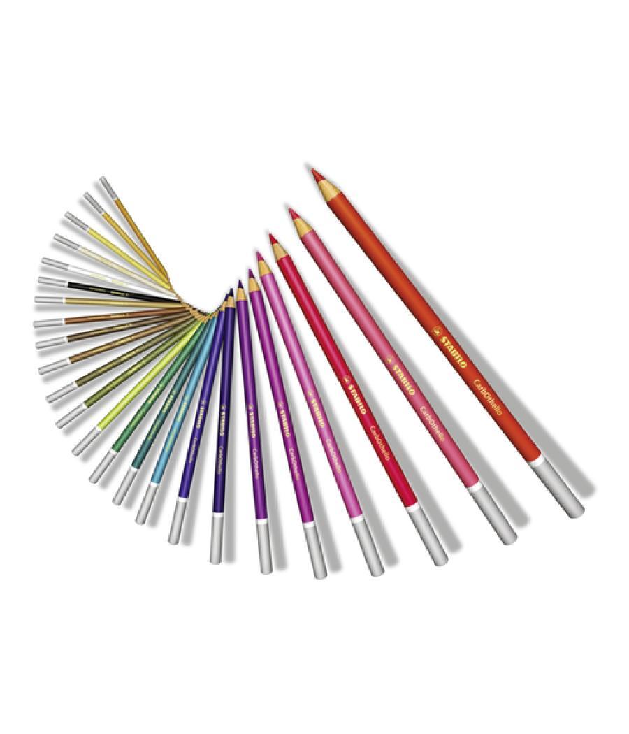 Lápices de colores stabilo acuarelables carbothello arty estuche metélico de 24 colores surtidos
