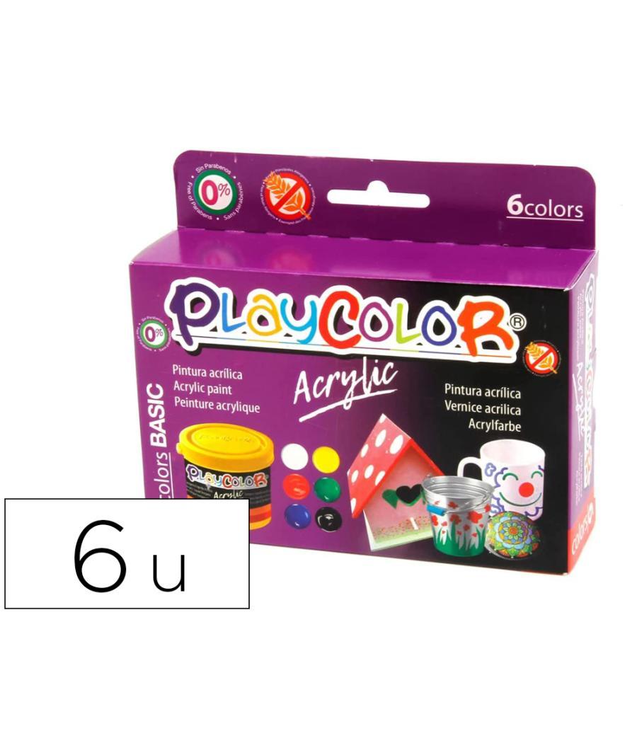 Pintura acrílica playcolor acrylic basic 40 ml caja de 6 unidades colores surtidos