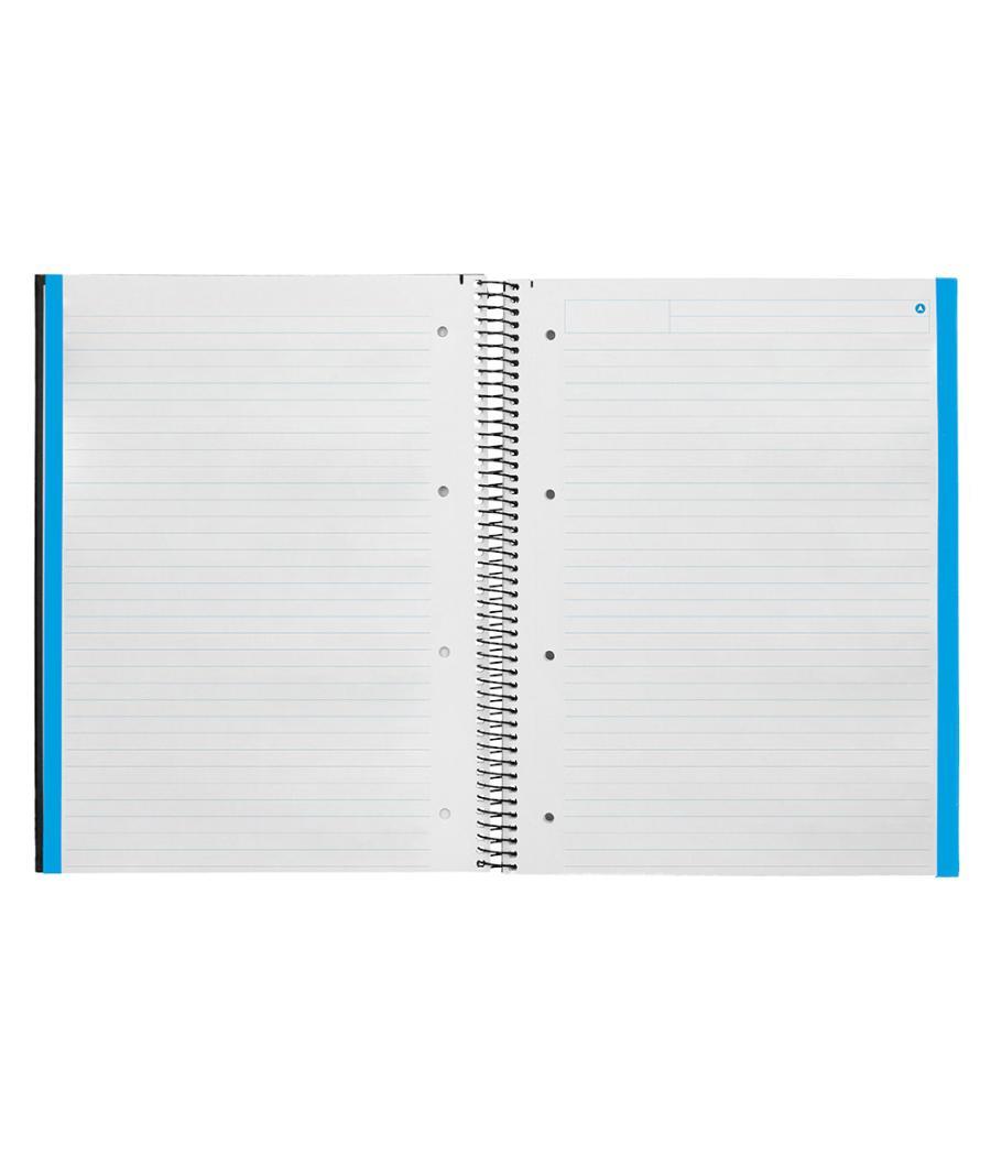 Cuaderno espiral navigator a4 micro tapa forrada 120h 80gr horizontal 5 bandas 4 taladros color negro