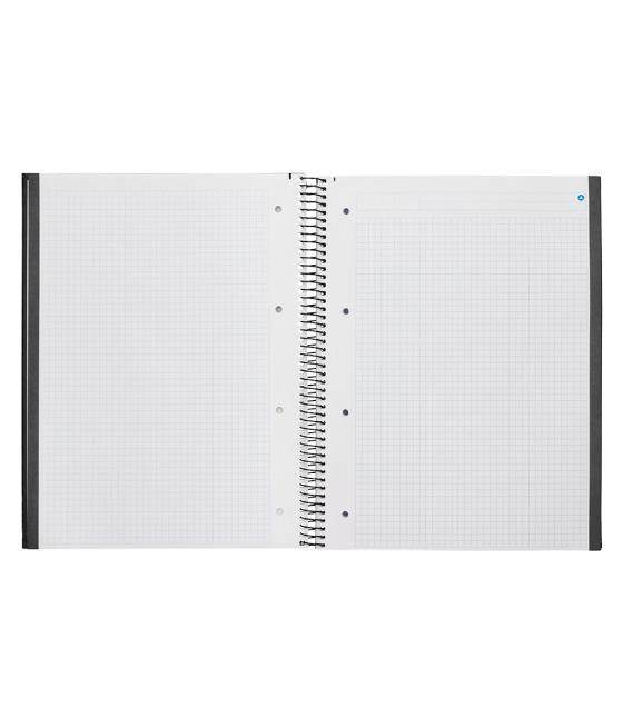 Cuaderno espiral navigator a4 micro tapa forrada 80h 80 gr cuadro 5mm 1 banda color negro