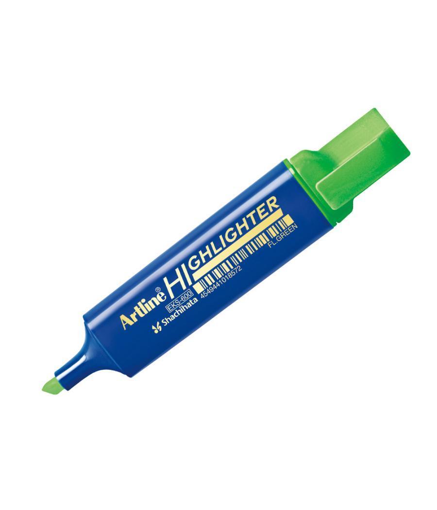 Rotulador artline fluorescente eks-600 verde punta biselada