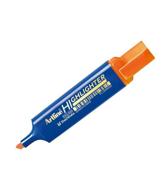 Rotulador artline fluorescente eks-600 naranja punta biselada
