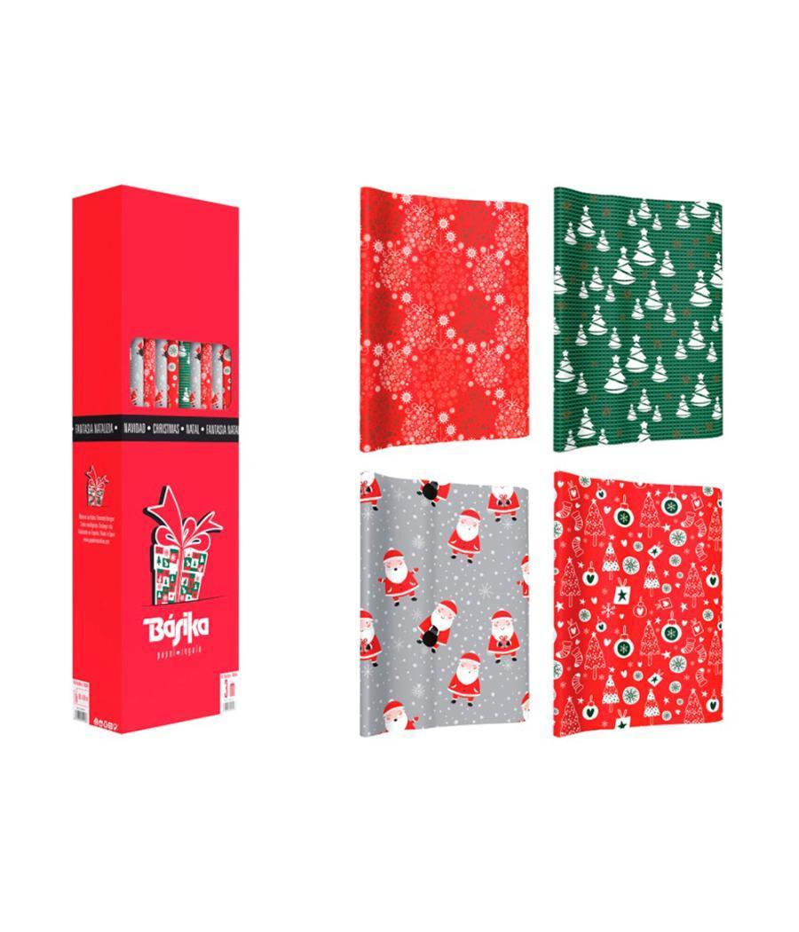 Papel de regalo basika navidad rollo ancho 1 mt longitud 3 m modelos surtidos gramaje 50 gr