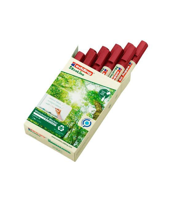 Rotulador edding 28 para pizarra blanca ecoline 90% reciclado color rojo punta redonda 1,5-3 mm recargable