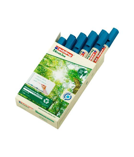 Rotulador edding 28 para pizarra blanca ecoline 90% reciclado color azul punta redonda 1,5-3 mm recargable