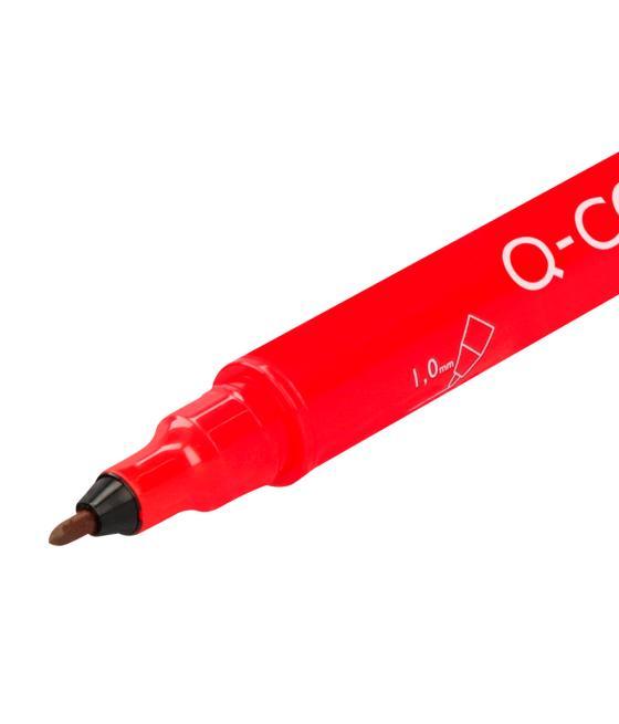 Rotulador q-connect marcador permanente doble punta color rojo 0,4 mm y 1 mm