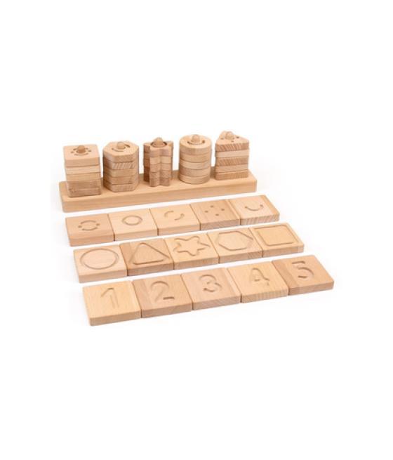 Juego didactico andreutoys formas geometricas sensoriales madera